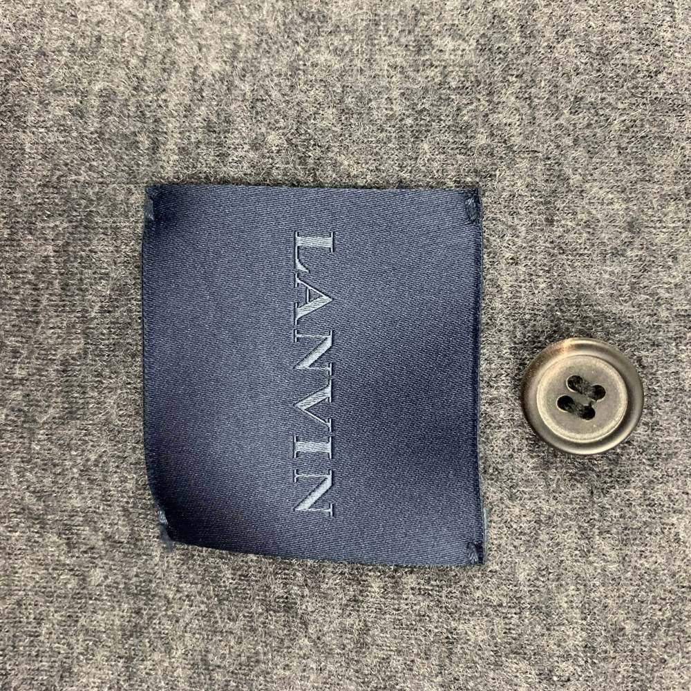 LANVIN Dark Gray Black Heather Wool Blend Notch Lapel Sport Coat - Picture 8 of 8